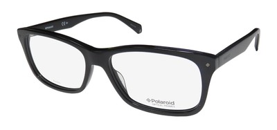 NEW POLAROID D317 GLASSES 807 FULL-RIM SQUARE PLASTIC UNISEX 55-16-145 BLACK