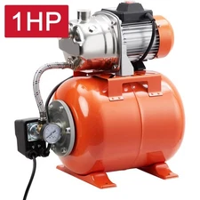 1HP Shallow Well Pump w/Pressure Tank 115V Irrigation Automatic Booster Jet Pump