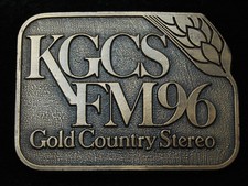 QL23117 VINTAGE 1970s KGCS FM96 GOLD COUNTRY MUSIC RADIO STATION BELT BUCKLE