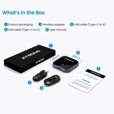 Wireless CarPlay/Android Auto Adapter Type C A USB Plug for Factory Wired Cars