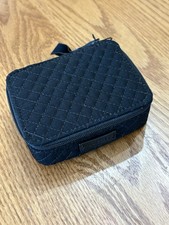 Vera Bradley Classic Black Microfiber Zip around Travel Pill Case NEW