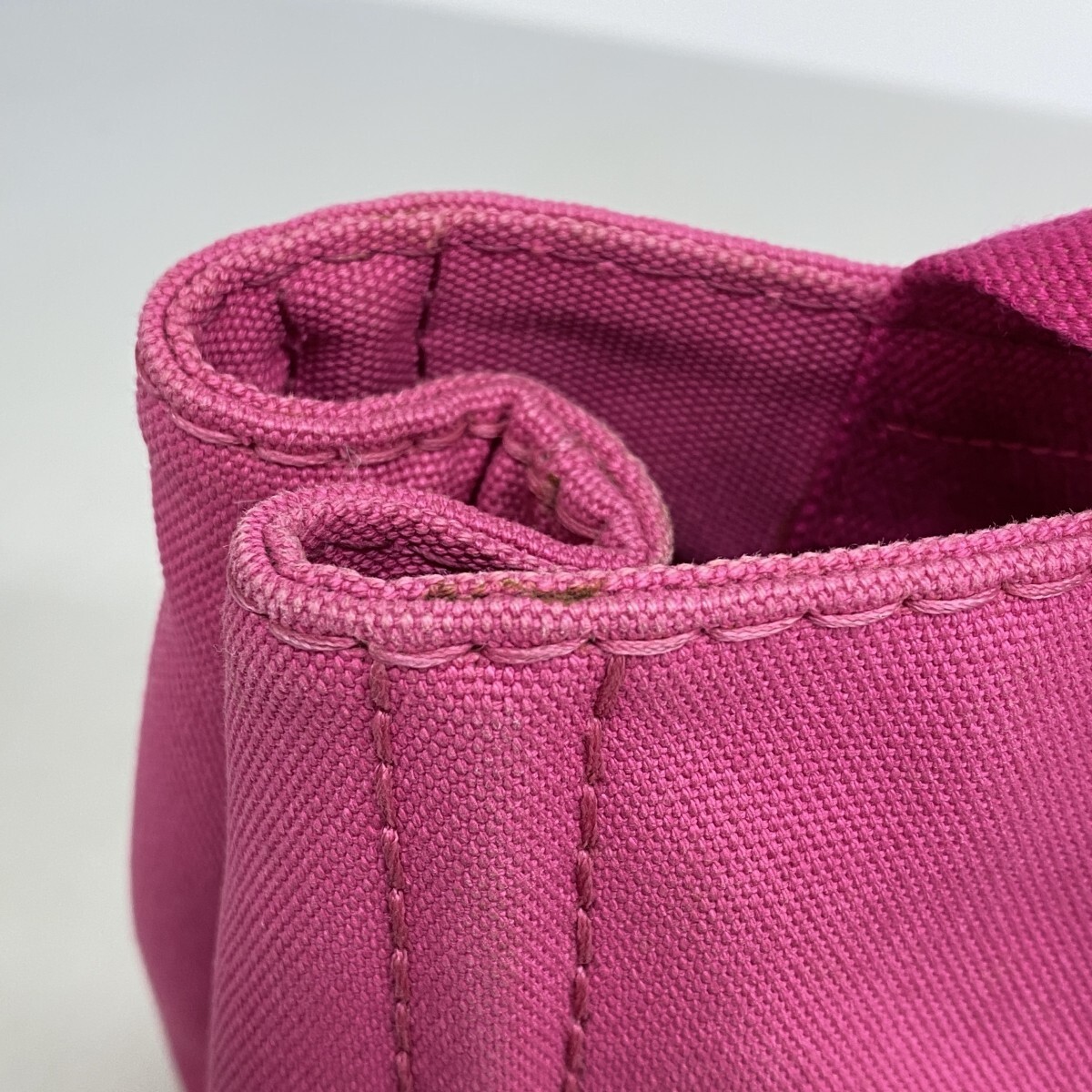 Prada Tote Bag Canapa Canvas Pink Gold Hardware Used Ladies from japan thumbnail 7