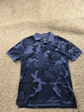 Polo Ralph Lauren Polo Shirt Boys XL 18-20 Blue Camo Short Sleeve Cotton