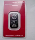 ARGOR - HERARUS 10 g GRAM SILVER BAR .999 FINE SILVER OFFICIAL ASSAY CARD SEAL 7