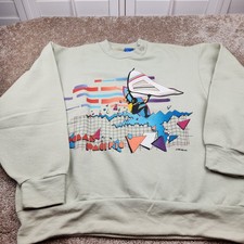 Vintage 1983 Ocean Pacific OP Windsurfing Graphic Sweatshirt Mens Medium Sage