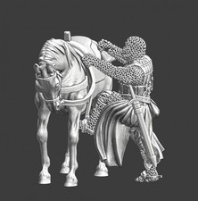 Northern Crusades Miniatures Medieval Crusader Knight Mounting Horse Vignette 3D