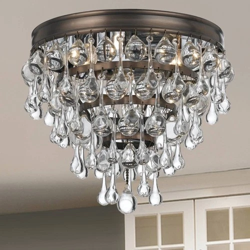 Crystorama Calypso Bronze 10" Wide Clear Glass Ceiling Light - Picture 1 of 7