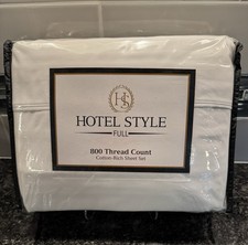 Hotel Style Full Sheet Set - 800 Thread Count - White- New