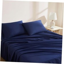 100 Organic Cotton Sheet 3 Pcs Set, Cotton Sheets with 16 Deep Pocket, Twin