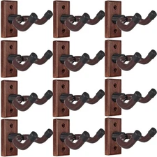 Sound harbor Guitar Wall Mount 12 Pack, Wood Guitar Hanger Mount Hook Stand W...