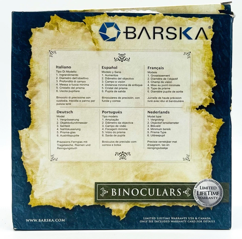 Barska AB10306 Focus Free 10x50 Binoculars - Black / Silver - Open Box - Image 3 of 4