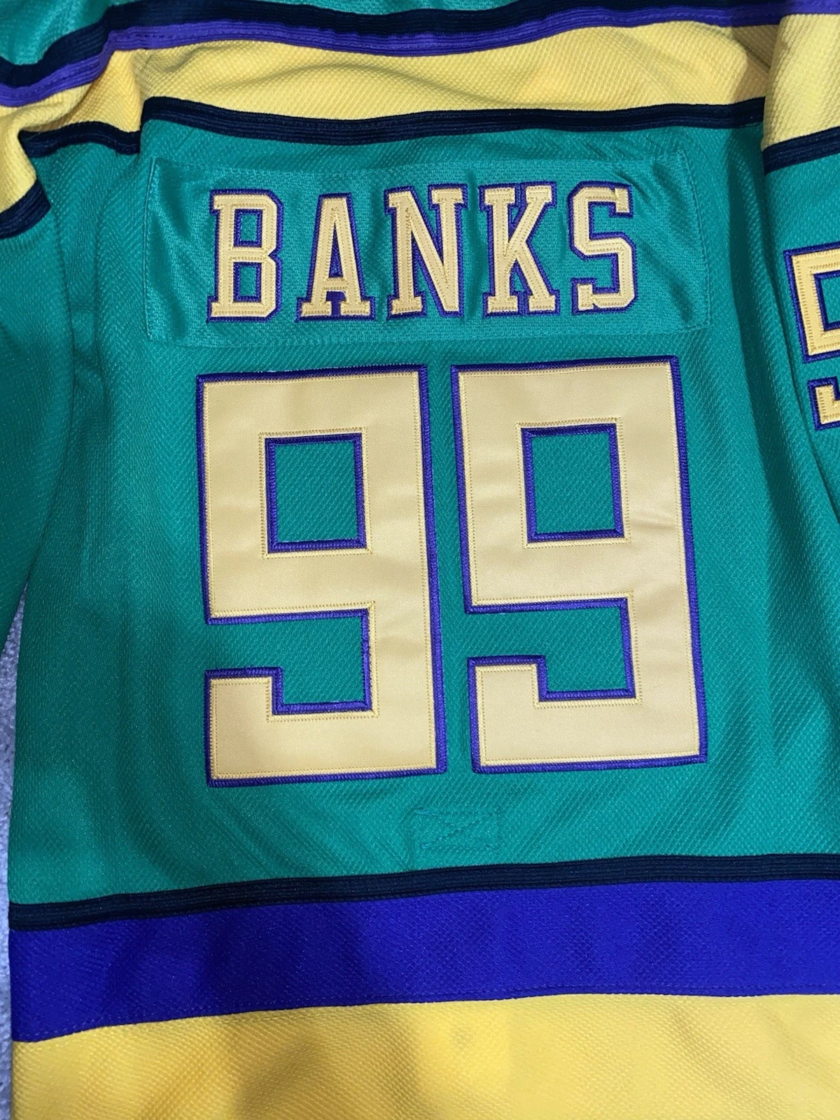 Mighty Ducks Movie Adam Banks #99 Green Hockey Jersey