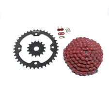 2004 - 2008 Yamaha YFZ450 Red O-Ring Chain and Black Sprocket 15/38 100L