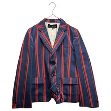 tricot COMME des GARCONS 12SS Front Ribbon Stripe Jacket Blue RedUsed -Shipping