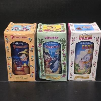 1994 Burger King Disney Classic Glasses Pinocchio Jungle Book Dumbo Boxed