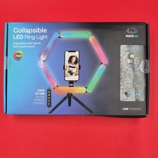 auraLED Collapsible LED Ring Light RGB Dimmable Foldable USB Powered Phone Mount