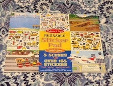 Melissa  Doug "Reusable Sticker Pad: Vehicles 4199 " 165 Stickers New