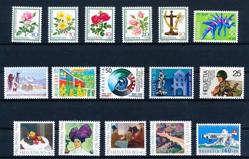 LS33772 Switzerland flowers paintings fine lot MNH - 第 1/1 張圖片