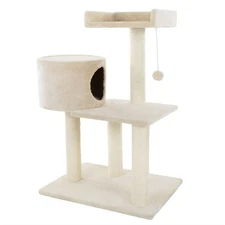 Cat Tree Tower Condo 3 Levels with Cave Perch and Scratching Posts 31 Inches Hi