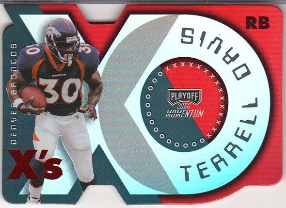 2000 X'S RED DIE CUT #ED 59/196 * MOMENTUM # 31 * TERRELL DAVIS * BRONCOS SB MVP