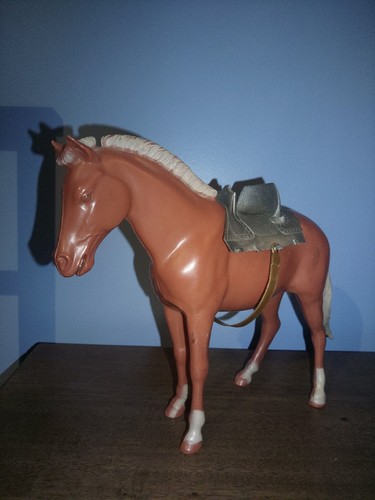 1968 Marx Toys Johnny West Pancho Brown Horse Plastic with Saddle