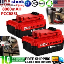 1-2X 6.0AH 7.0AH 7.5AH 8.0Ah for Porter Cable 20V Li-ion Battery PCC685L PCC680L