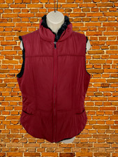 Womens Johnston & Murphy Burgundy Uk Medium Faux Fur Gilet Bodywarmer Jacket
