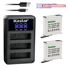 Kastar Battery Triple USB Charger for SJCAM SJ8 Star 4K Ultra HD Action Camera