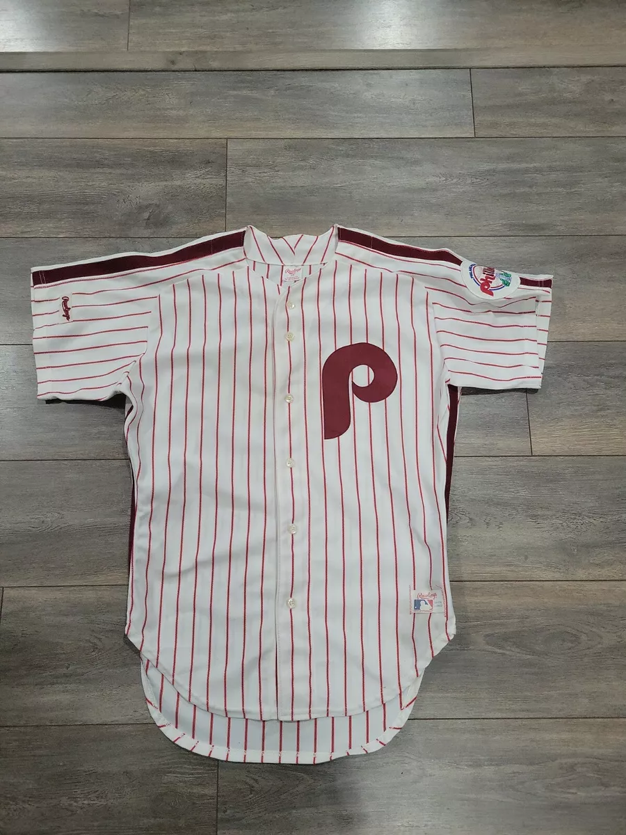 RARE! AUTHENTIC VINTAGE PHILLIES JERSEY RAWLINGS PINSTRIPE SIZE 46