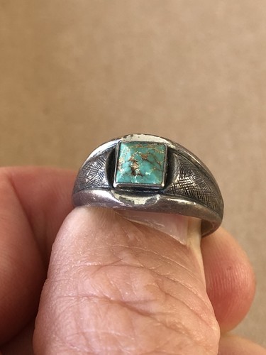Vintage Bell Trading Post Turquoise Sterling Silver 925 Ring Size 10 - Picture 11 of 13