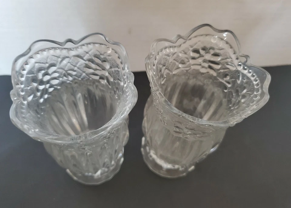 Juego de 2 jarrones Studio Nova Bud encaje floral 5" de alto ¡Hermoso! Foto 4 de 4