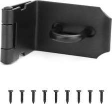 Padlock and Hasp Set, 90 Degree Right Angle Door Clasp for Doors and Windows,