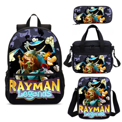 Kids Schoolbag Backpacks Rayman Legends Cartoon Cooer Lunch Bag Pencil Case Lot