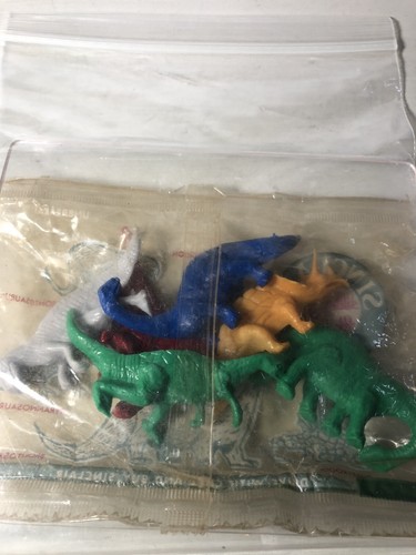 Vintage Sinclair Oil Plastic Dinosaur Figures Premium Giveaway Bag Complete Set - Picture 4 of 4