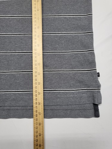 Gap Classic Polo Shirt Mens Large Short Sleeve Striped Gray - Picture 11 of 11