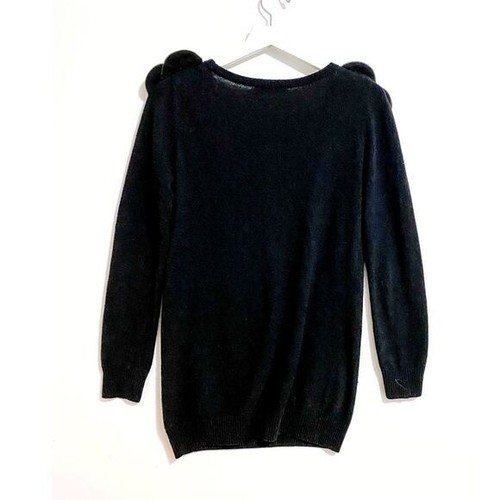 Maglione nero See by Chloe, lunghezza tunica maglione misto woo/cashmerel con petalo - Foto 2 di 12