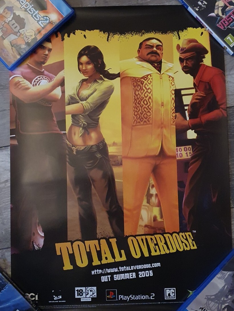 TOTAL OVERDOSE PS2 XBOX PC PLV POSTER OFFICIEL EDITEUR - AFFICHE