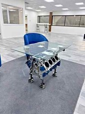 LS Engine Block Coffee Table   42in x 3in 8mm Low Iron tempered Glass