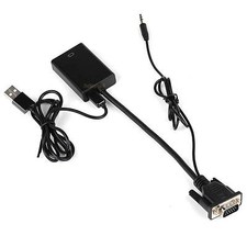 1080P VGA TO HDMI + USB AUDIO VIDEO CABLE ADAPTER CONVERTER LAPTOP PC DVD HD TV 