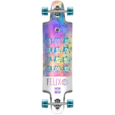 Dusters x Felix Chrome PINK RAINBOW drop through longboard Complete-9.75" x 36"