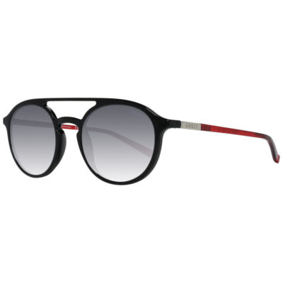 Guess GU3033 01B Shiny Black Round Aviator Sunglasses Plastic Frame  52-21-140