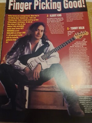 Vintage JAKE E LEE / ERIC CLAPTON A4 POSTER RAW MAGAZINE 
