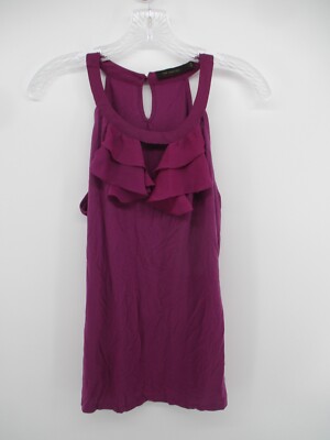 The Limited Large Ruffled Scoop Neck Sleeveless Blouse
