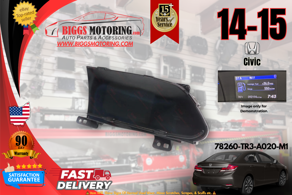 2013-2015 Honda Civic Dash Information Display Screen 78260-TR3