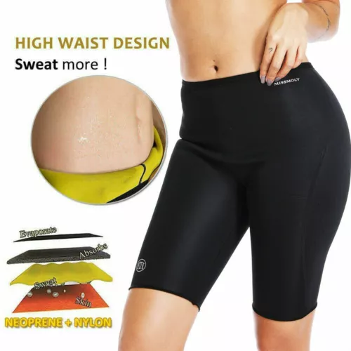 Women Fat Burning Sweat Sauna Pants Shorts Body Shaper Waist Trainer Weight Loss - Picture 8 of 22