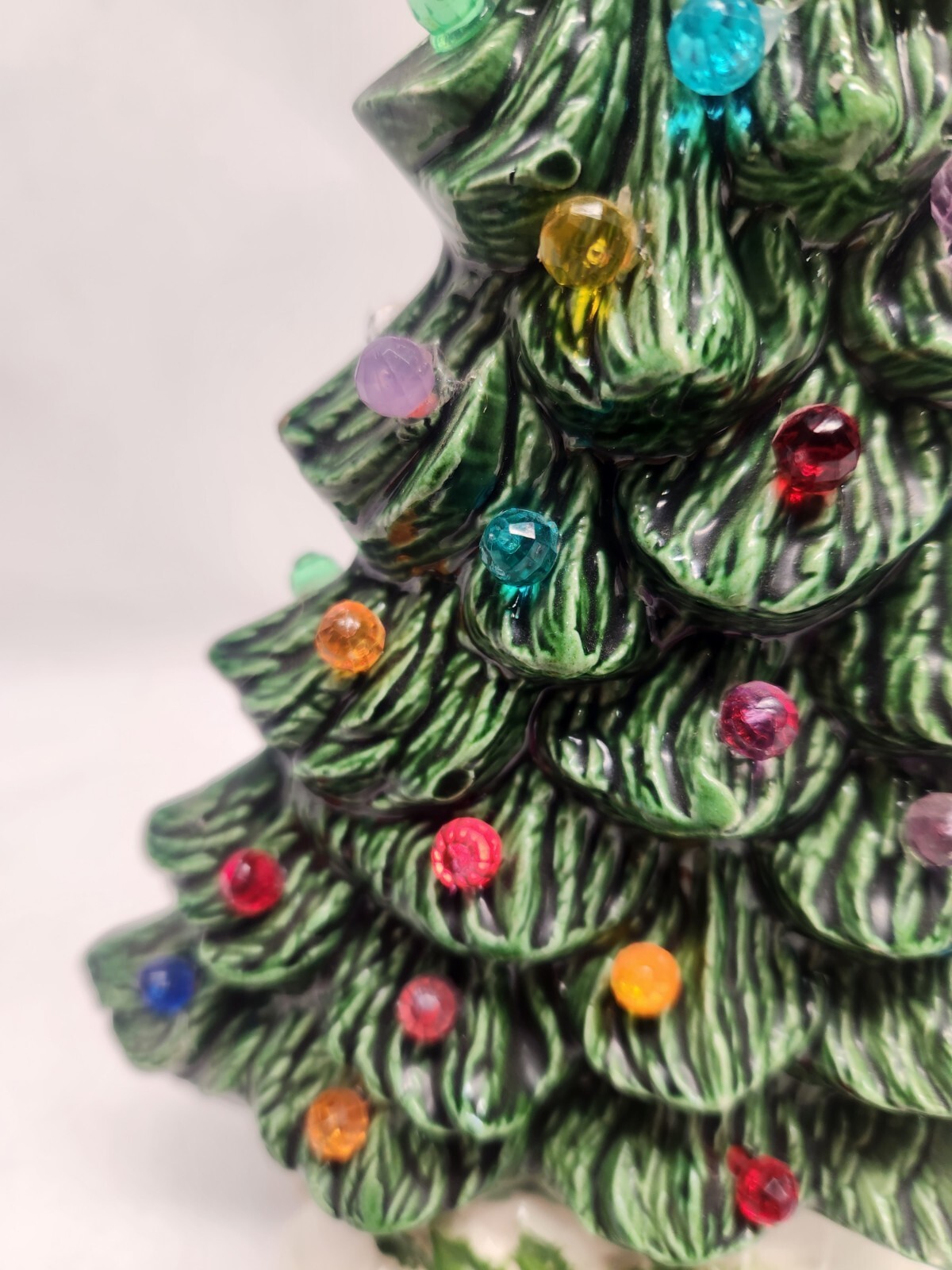 Vintage NOWELL Mold Lighted Ceramic Christmas Tree with Base 8&3/4