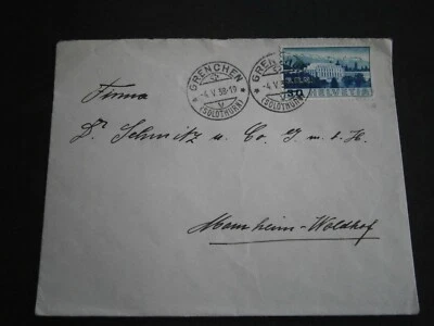 Schweiz Auslands-Geschäftsbrief 1938 von Grenchen nach Mannheim-Waldhof - Bild 1 von 4