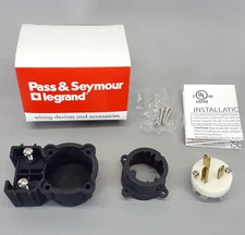 5466-XAN Straight Blade Angle PLUG Pass & Seymour 5466XAN 20A 250V NEMA 6-20P
