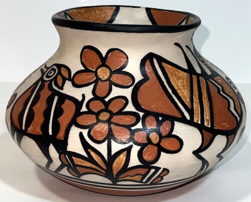 Vintage Santo Domingo Kewa Pueblo ROSE PACHECO signierte Handarbeit Ton fast neuwertig Keramik Vase - Bild 2 von 12