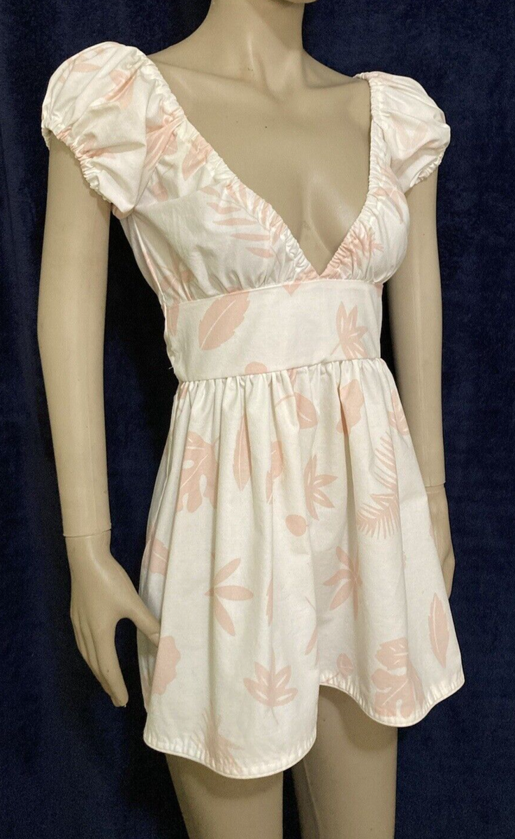 White Cotton Print Mini Dress Olivia Bis (Bis & Beau) Size XS - S | eBay